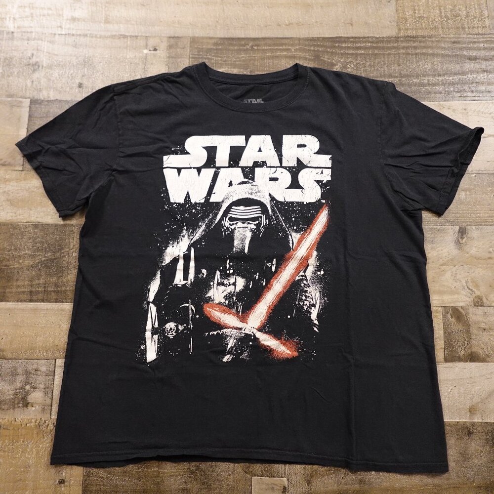 Star Wars Kylo Ren Graphic‎ T-Shirt Men’s XL Black Lightsaber Movie Tee